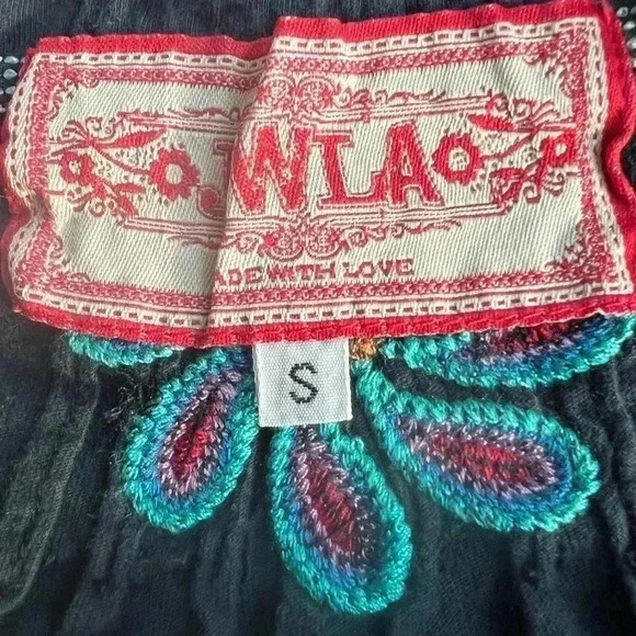 Johnny Was Women’s Off The Shoulder Floral Black Embroidered Dress Size Small - Picture 2 of 7